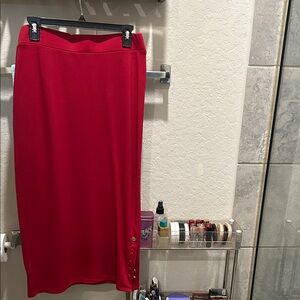 89th & Madison Vibrant Red Pencil Skirt